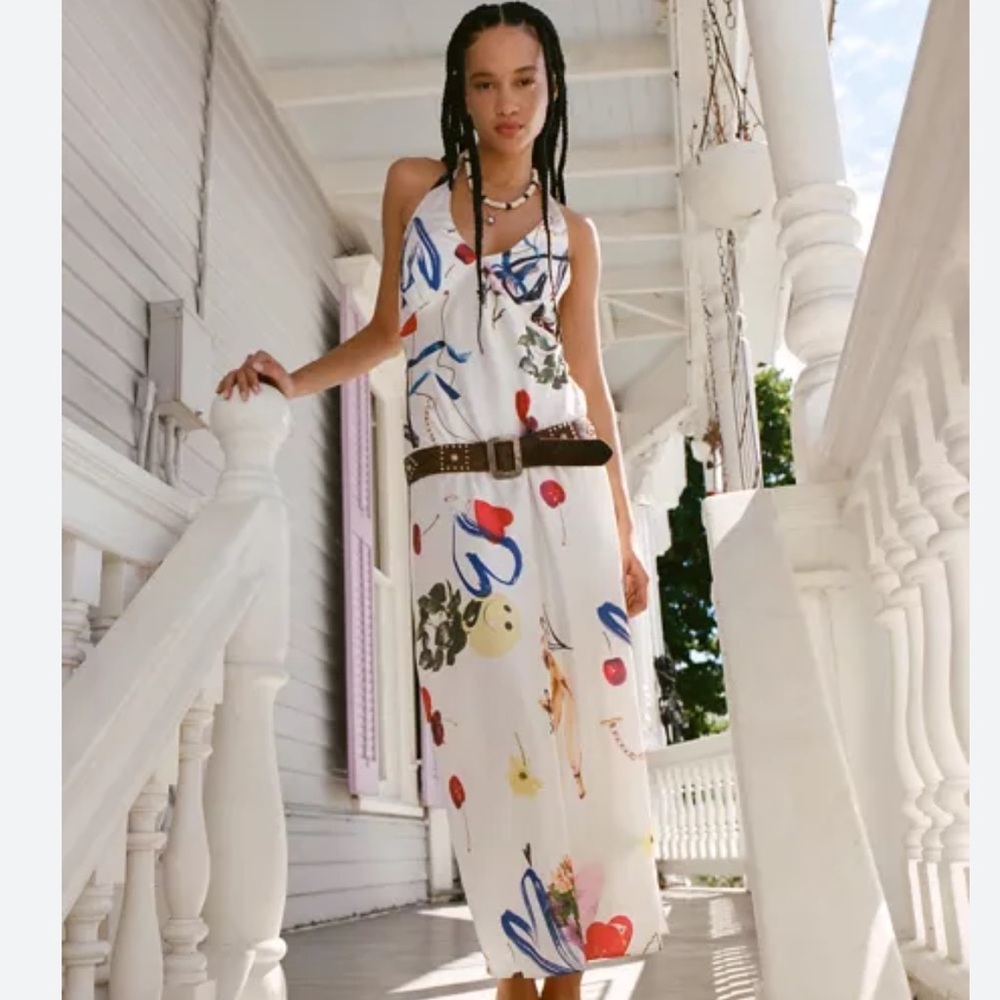 NWT Urban Outfitters Everleigh Halter MIDI Dress - Picture 2 of 13